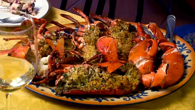 lobster served on a plate