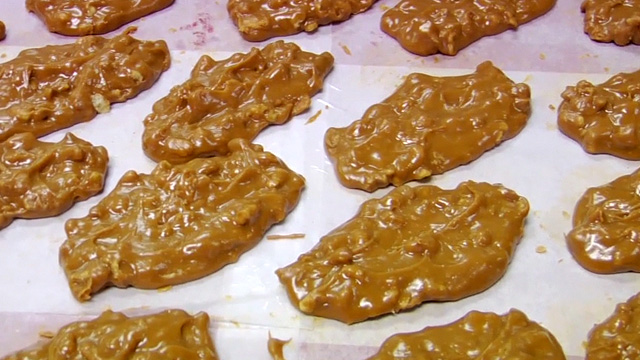 pralines cooling on wax paper