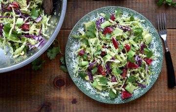 Savoy Cabbage Salad with Avocado and Blood Oranges