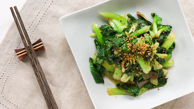 Tatsoi with Oyster Sauce recipe