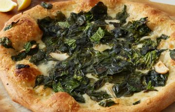 Spinach and Three Cheese Pizza Recipe