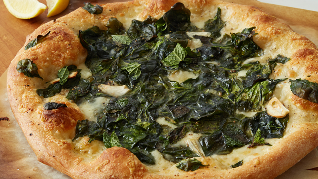 Spinach and Three Cheese Pizza Recipe
