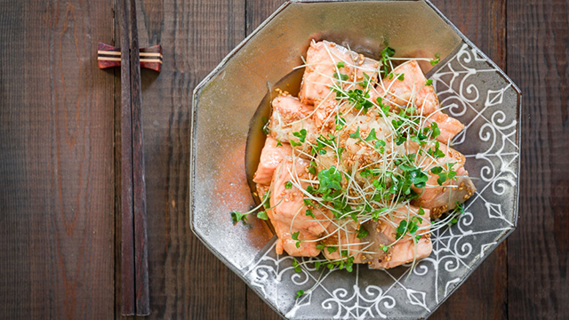 For a quick and healthy meal, try this recipe for Ginger-Marinated Poached Salmon.