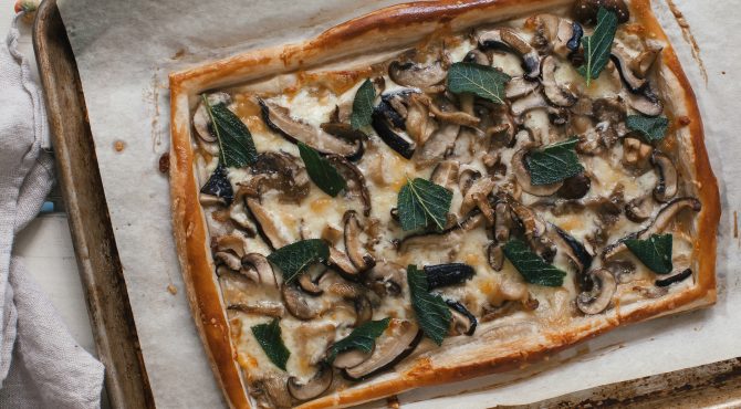 Three-Cheese Mixed Mushroom Tart Recipe