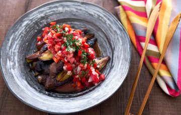 Eggplant Salad with Red Pepper Relish