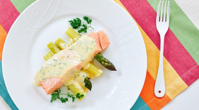 Poached Salmon with Chervil Hollandaise