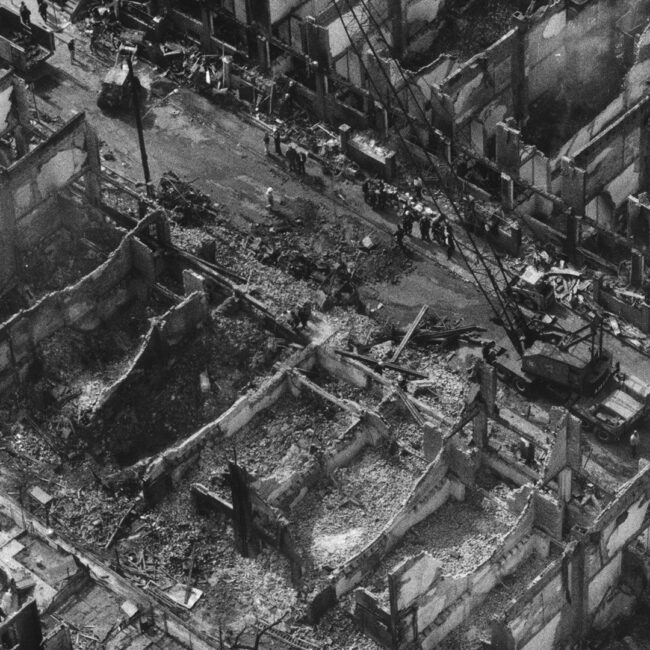 Leveled Philadelphia row houses after the MOVE bombings