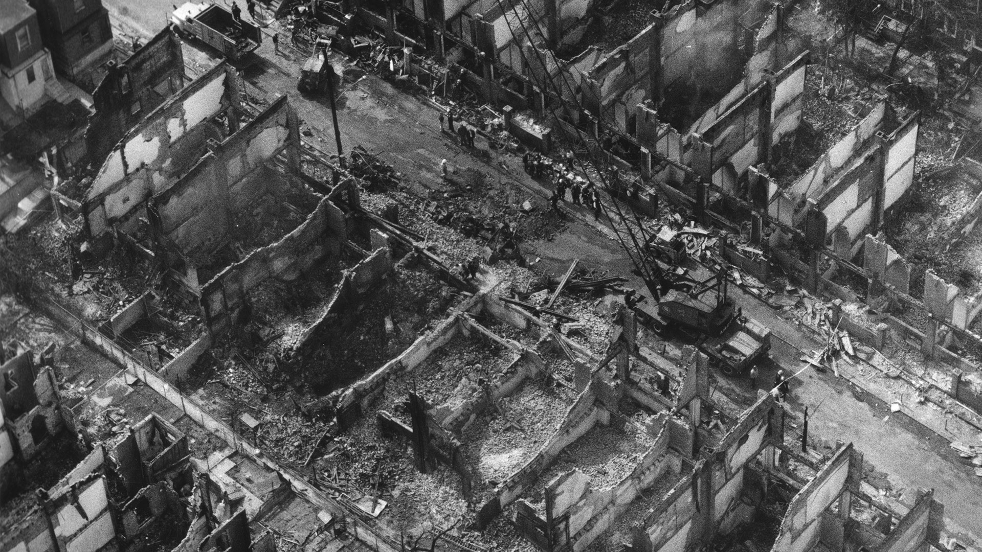 Leveled Philadelphia row houses after the MOVE bombings