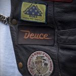 Biker patch with the words "Deuce" and "Riding in Honor & Memory of Native Warriors."