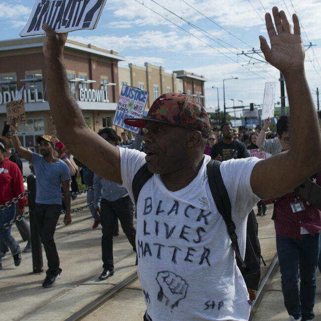 Black Lives Matter protest against St. Paul police brutality.