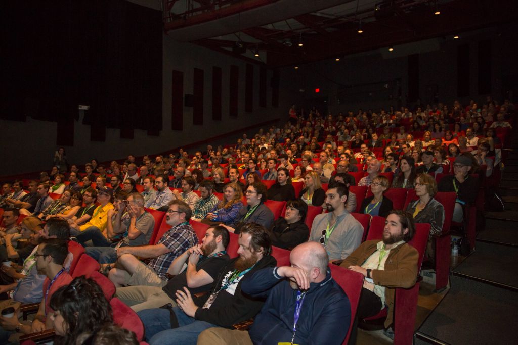 A packed State Theatre in Austin before the SXSW premier of Tower