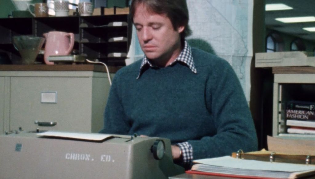 Armistead Maupin at typewriter in the 1970s, from Untold Tales