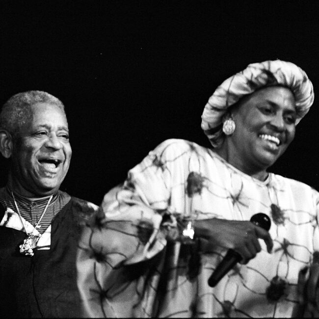 Miriam Makeba (r) with Dizzy Gillespie in France 1991