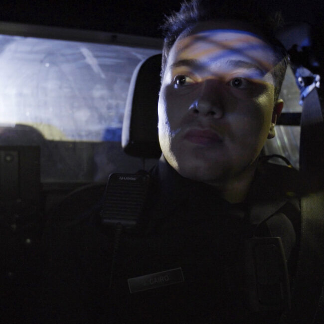 The Force, riding in police car with Officer Cairo