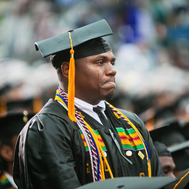 An HBCU student tears up at his graduation, from Tell Them We Are Rising