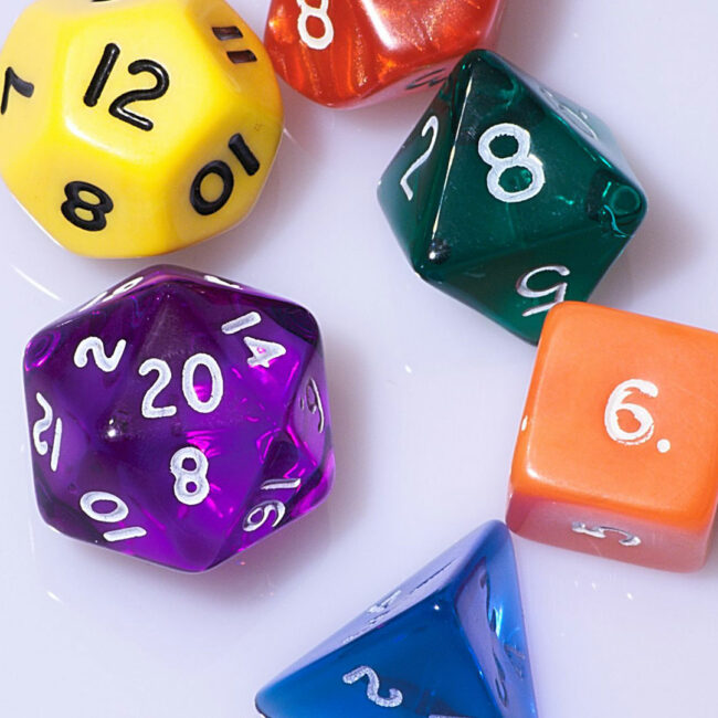 Multi-sided dice from Dungeons and Dragons