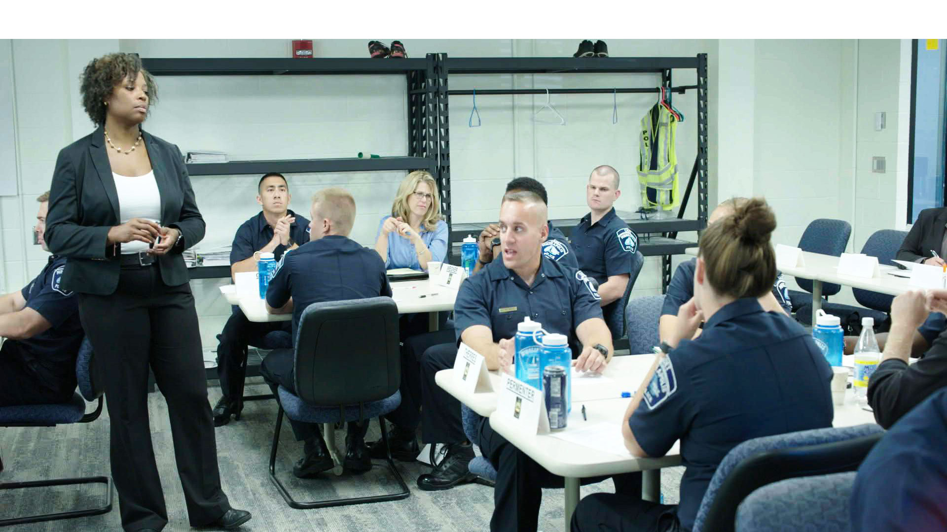 Sgt. Alice White training cadets in procedural justice