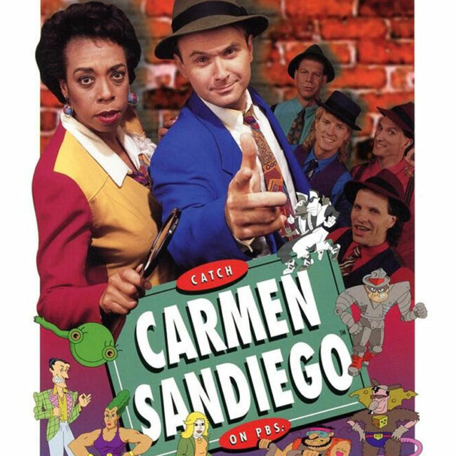 Where in the World is Carmen Sandiego show poster with the cast including the Chief