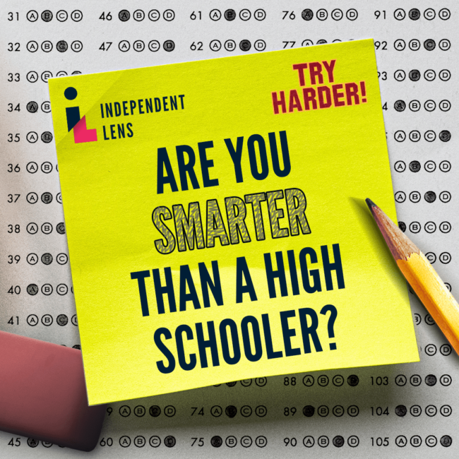 are you smarter than a high schooler? graphic looking like a school bubble test with pencil