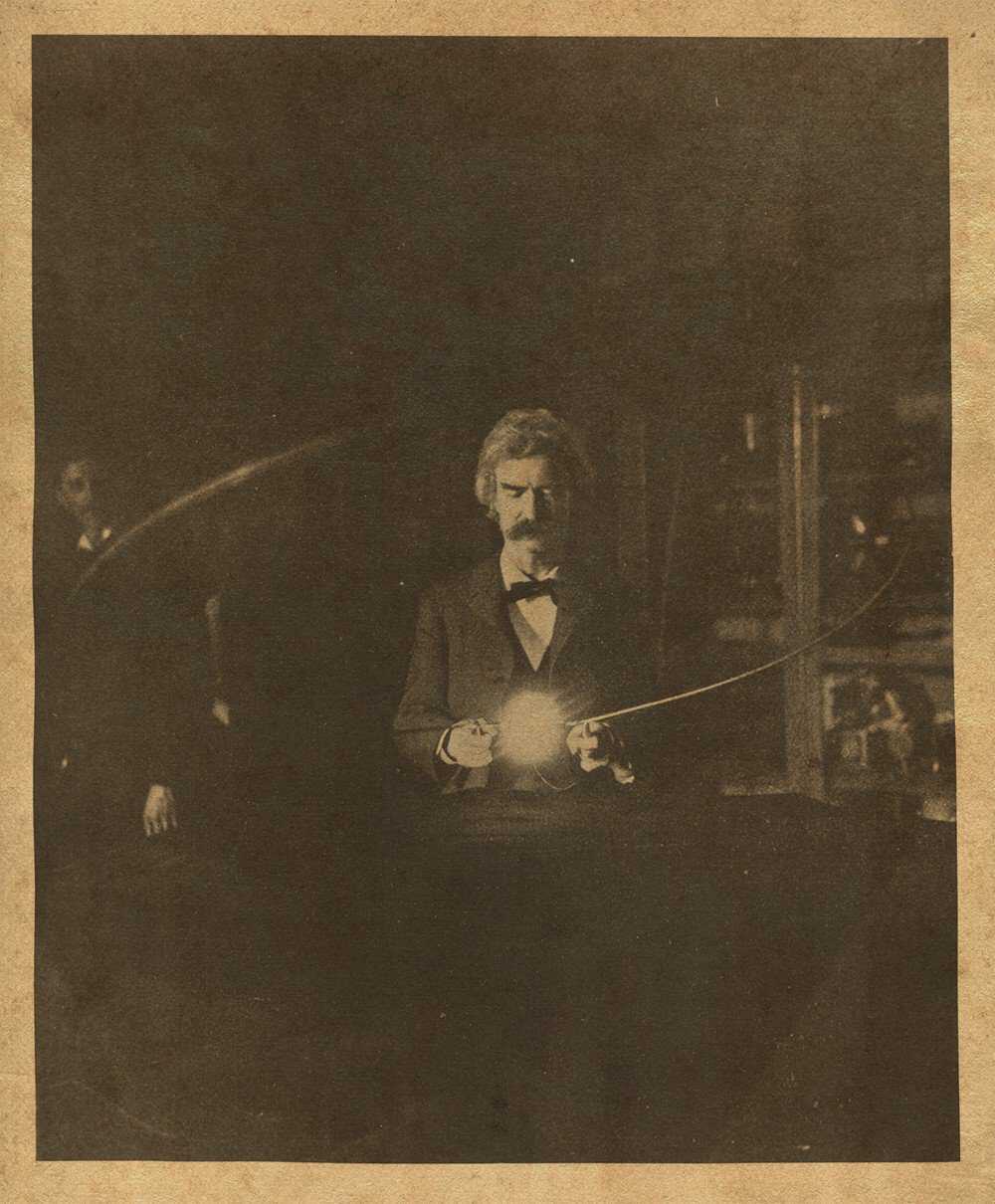Mark Twain was keenly interested in new technologies and visited Tesla’s laboratory to see the inventor’s latest experiments. Photo: Tesla Science Center at Wardenclyffe TeslaDinner_8.jpeg