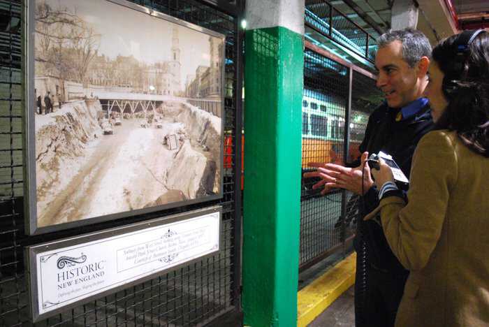 Boston’s first subway tunnels were built were built by cutting trenches into the road and covering them over. Photo by Lauren Prestileo. AncientTunnels_3.jpeg