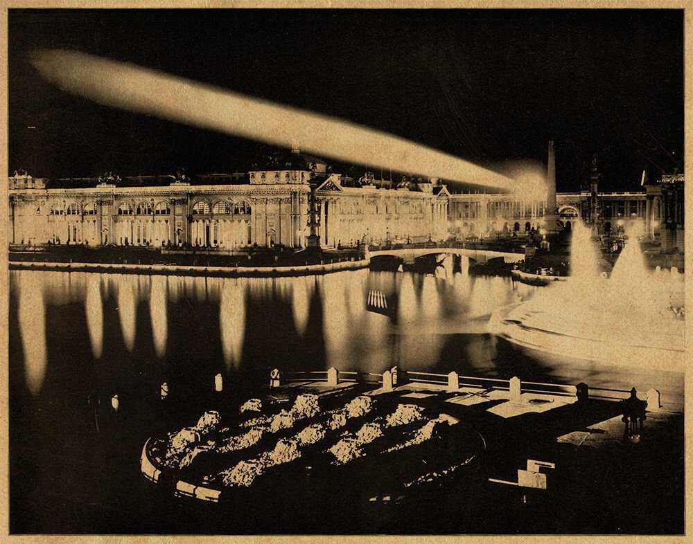 Nikola Tesla and George Westinghouse won the contract to illuminate the 1893 Chicago World’s Fair, the first all-electric fair in history. Photo by William Henry Jackson/Field Museum Library/Getty Images TeslaDinner_6.jpeg