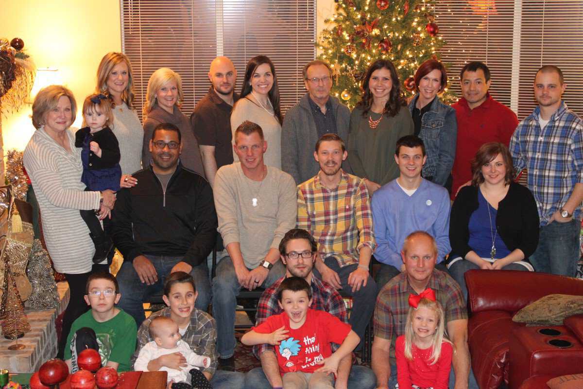 Ruth Schwab (far left) and her family on Christmas in 2015. Courtesy of Ruth Schwab. OKC_survivor_2.jpeg