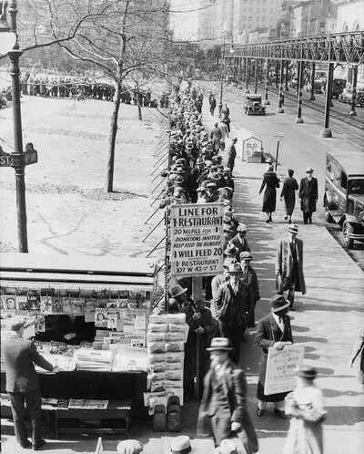 People lined up for food, Courtesy: FDR Library CCC FDR foodline.jpg
