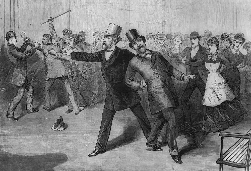 Illustration of Garfield after shooting. Credit: Library of Congress GarfieldAfterShooting_LOC.jpg