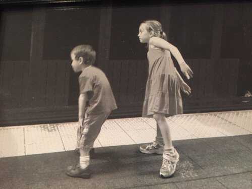 Like a century of passengers before them, Doug Most’s children peer down the subway tunnel, waiting for a train. Courtesy of Doug Most. AncientTunnels_5.jpeg