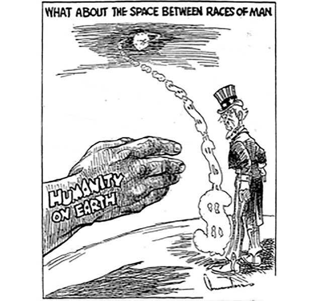 Chester Commodore, “What about the Space between Races of Man,” Chicago Defender, July 12, 1969. CTM Pol Cartoons Space T2.jpg