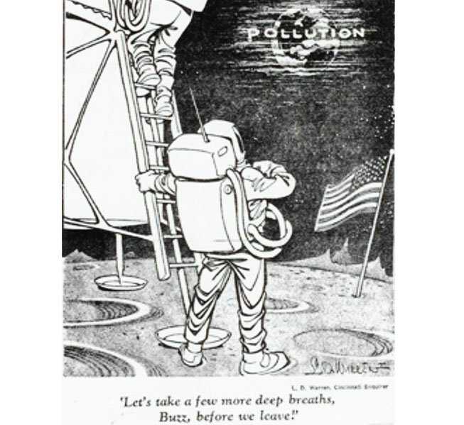 L.D. Warren, “Let’s Take a Few More Deep Breaths, Buzz, before We Leave!,” Philadelphia Evening Bulletin, July 22, 1069. CTM Pol Cartoons Pollution T2.jpg