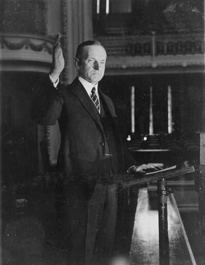 President Coolidge making his speech of acceptance, 1924. Library of Congress. President-Coolidge-1924-LOC.jpg