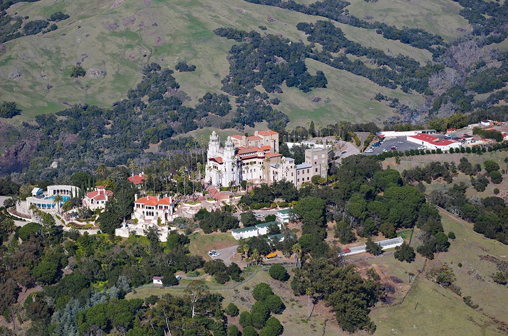 Aerial view of Hearst Castle. Photo by Panoramic Images / Alamy Stock Photo.