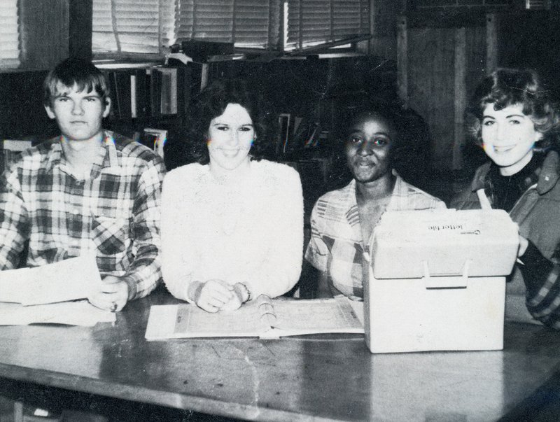 The editors of Leland High School’s 1982 yearbook, the CUB. Pam Pepper is on the right. Image courtesy of Leland Public School District Harvest-Yearbook-Editors.jpg