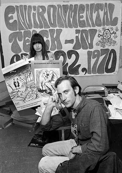 Denis Hayes in the Earth Day office, Courtesy: AP Images Earth Danis Hayes 500.jpg