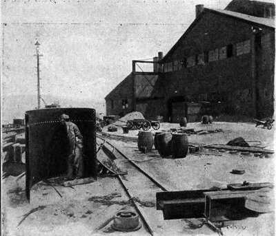 Striker hides behind a shield during the Homestead Strike, PD Mine-Wars-Timeline-2.jpg