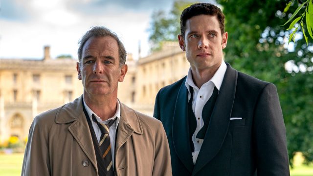 Robson Green as Geordie Keating and Tom Brittney as Will Davenport in Grantchester, Season 5