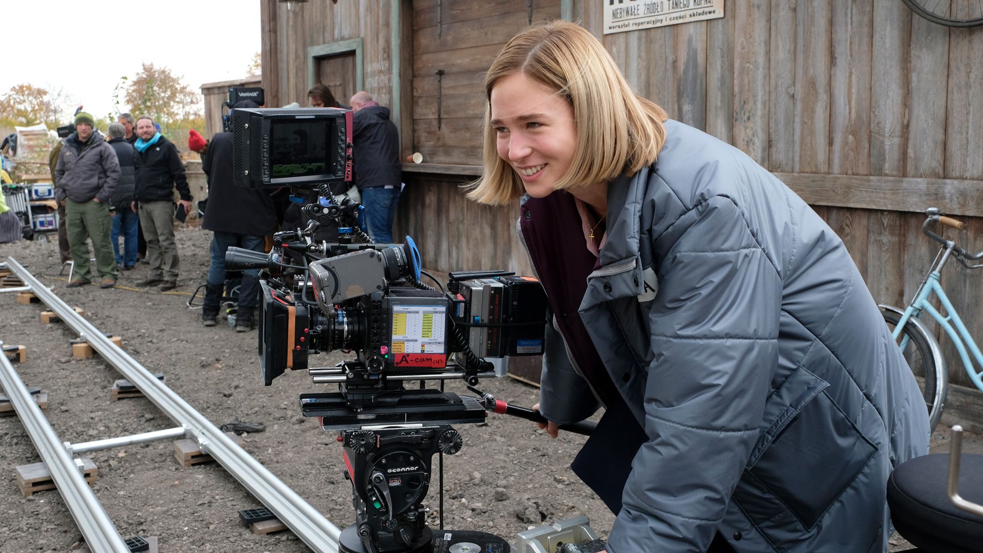 Zofia Wichlacz on the set of World on Fire