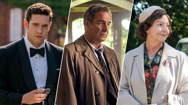 Tom Brittney, Robson Green and Tessa Peake-Jones from the Grantchester Cast