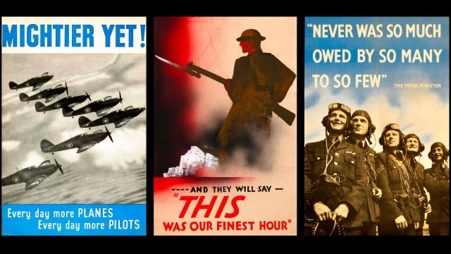 British propaganda posters promoting the RAF and the Battle of Britain in World War II