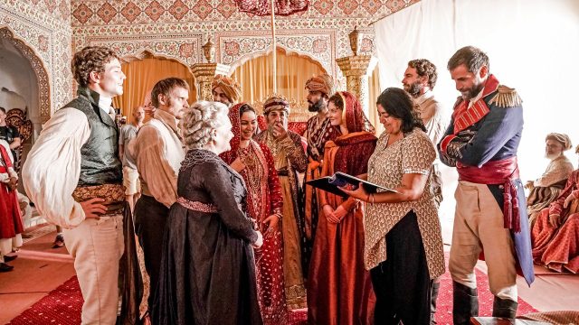 The cast of Beecham House during filming