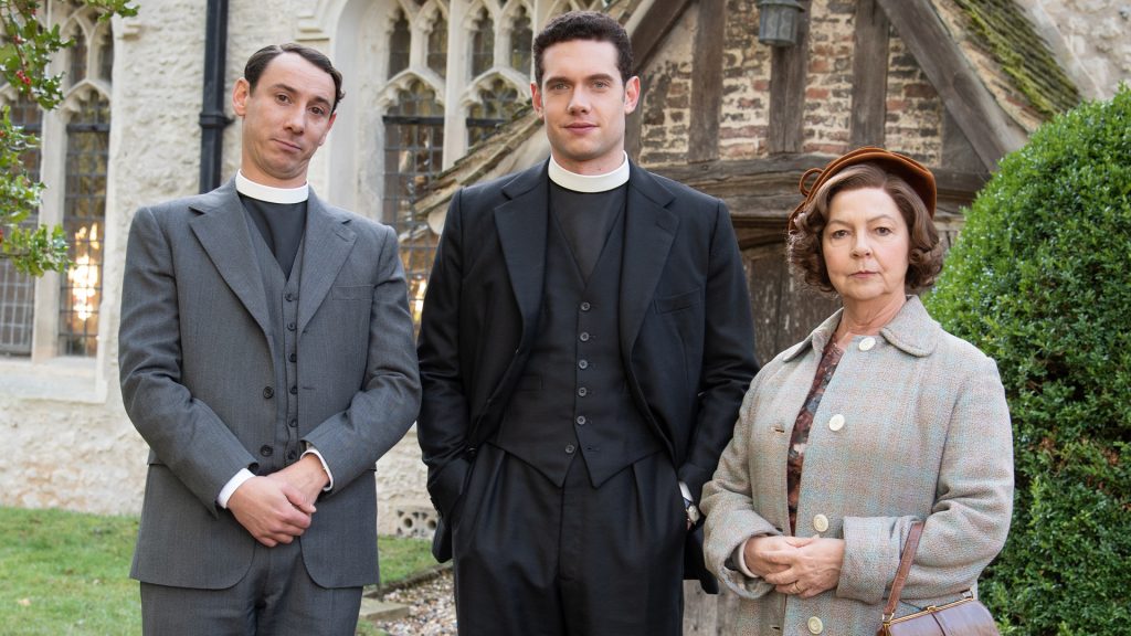 Al Weaver, Tom Brittney and Tessa Peake-Jones in Grantchester on MASTERPIECE on PBS