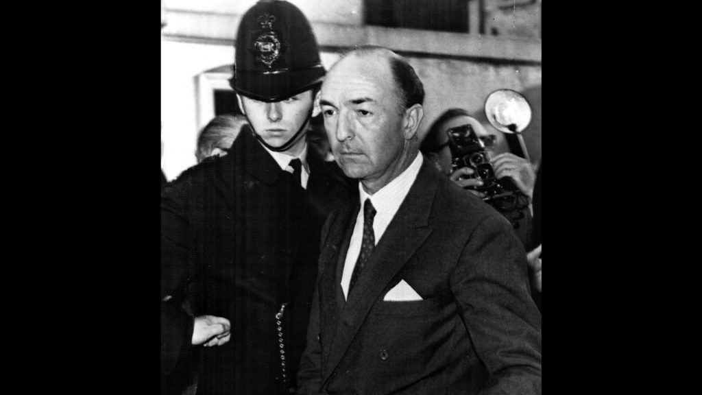British Minister of War John Profumo retuns home after admitting an affair with Christine Keeler, June 18, 1963.