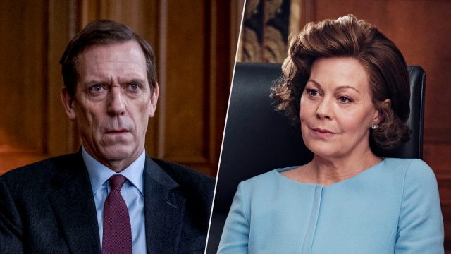 Hugh Laurie and Helen McCrory as Peter Laurence and Dawn Ellison in Roadkill