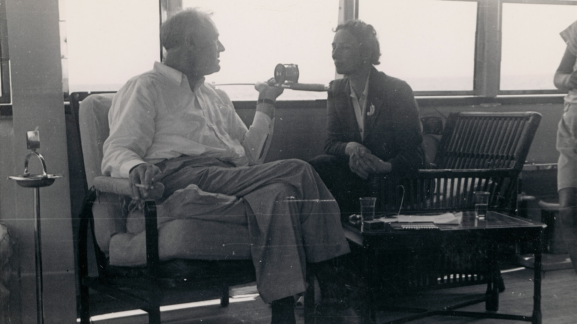 President Franklin Roosevelt fishing with Norway's Crown Princess Martha.