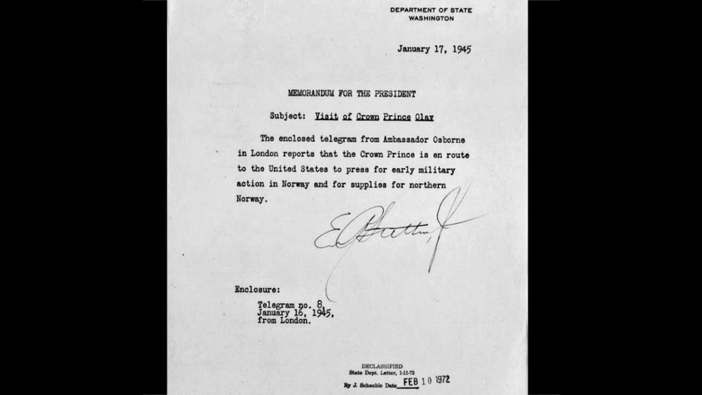 Department of State memorandum to President Franklin D. Roosevelt dated January 17, 1945.