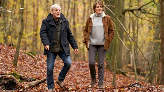 Tcheky Karyo as Julien Baptiste and Fiona Shaw as Emma Chambers in a scene from Baptiste season two.