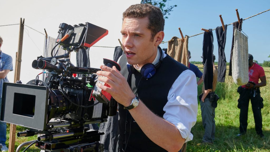 Actor Tom Brittney directing an episode of Grantchester's seventh season.