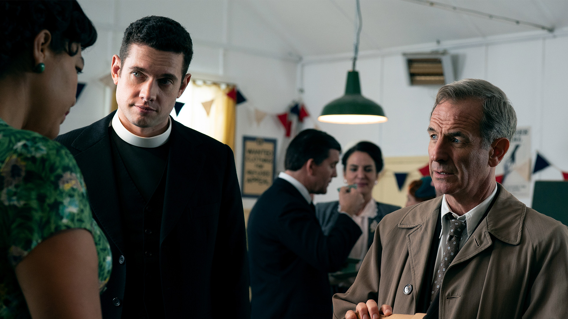 Tom Brittney and Robson Green in Grantchester Season 7